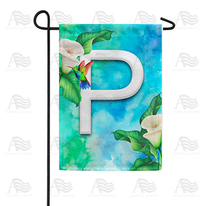 Hummingbird At Lily Monogram Double Sided Garden Flag