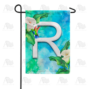 Hummingbird At Lily Monogram Double Sided Garden Flag