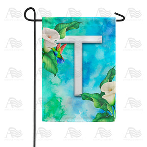 Hummingbird At Lily Monogram Double Sided Garden Flag