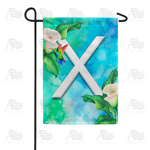 Hummingbird At Lily Monogram Double Sided Garden Flag