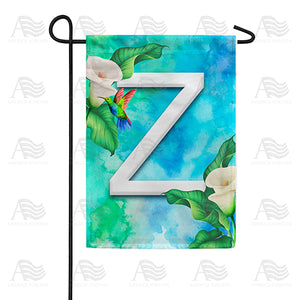 Hummingbird At Lily Monogram Double Sided Garden Flag