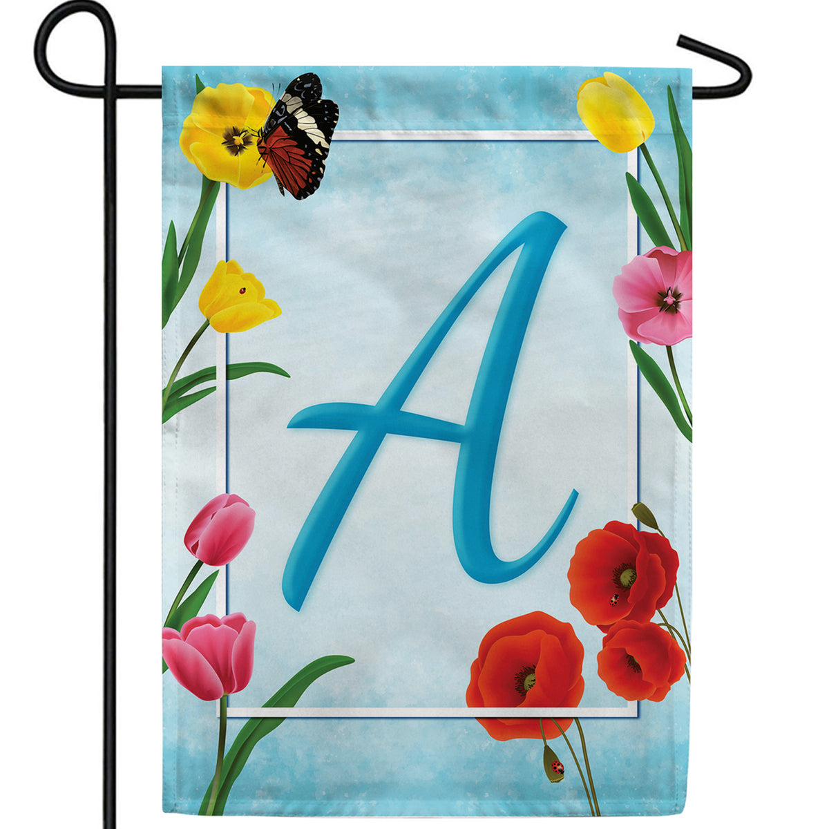 Spring Beauties Monogram Double Sided Garden Flag