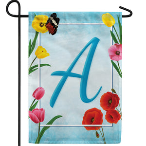 Spring Beauties Monogram Double Sided Garden Flag