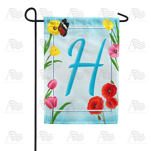 Spring Beauties Monogram Double Sided Garden Flag