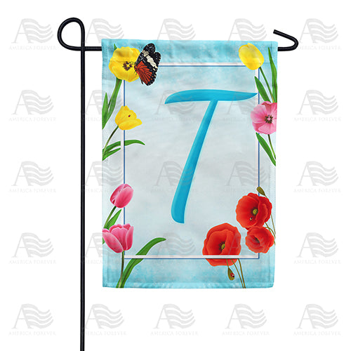Spring Beauties Monogram Double Sided Garden Flag