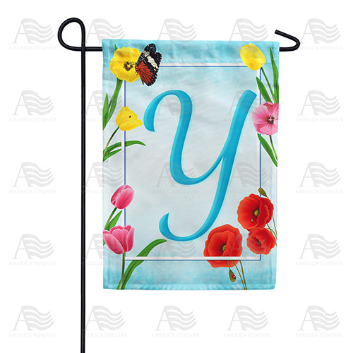 Spring Beauties Monogram Double Sided Garden Flag
