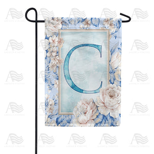 Old Fashion Flowers Monogram Double Sided Garden Flag