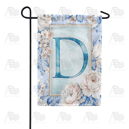 Old Fashion Flowers Monogram Double Sided Garden Flag