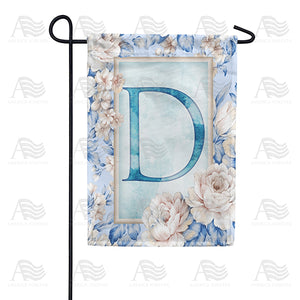 Old Fashion Flowers Monogram Double Sided Garden Flag