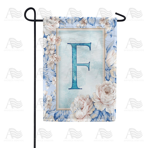 Old Fashion Flowers Monogram Double Sided Garden Flag