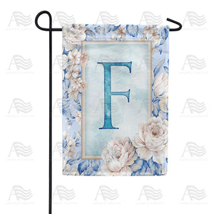 Old Fashion Flowers Monogram Double Sided Garden Flag