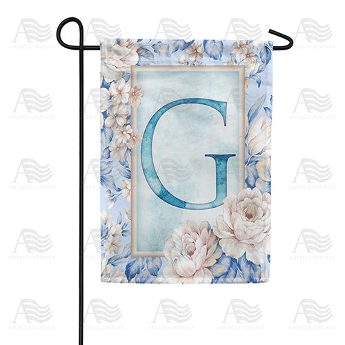 Old Fashion Flowers Monogram Double Sided Garden Flag