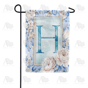 Old Fashion Flowers Monogram Double Sided Garden Flag