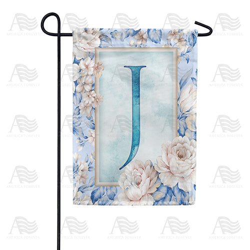 Old Fashion Flowers Monogram Double Sided Garden Flag
