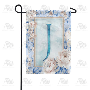 Old Fashion Flowers Monogram Double Sided Garden Flag