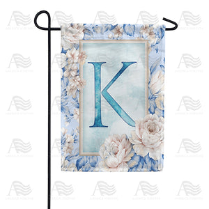 Old Fashion Flowers Monogram Double Sided Garden Flag