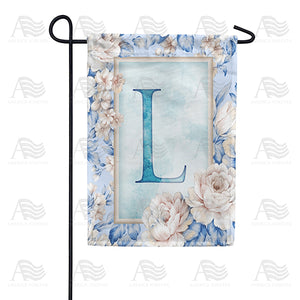 Old Fashion Flowers Monogram Double Sided Garden Flag