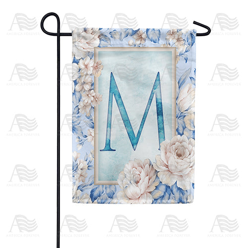 Old Fashion Flowers Monogram Double Sided Garden Flag