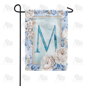 Old Fashion Flowers Monogram Double Sided Garden Flag