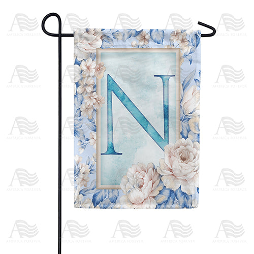 Old Fashion Flowers Monogram Double Sided Garden Flag
