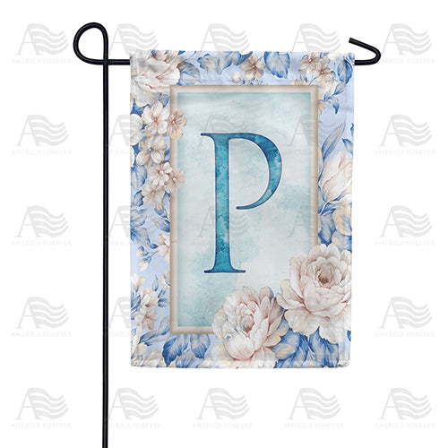 Old Fashion Flowers Monogram Double Sided Garden Flag
