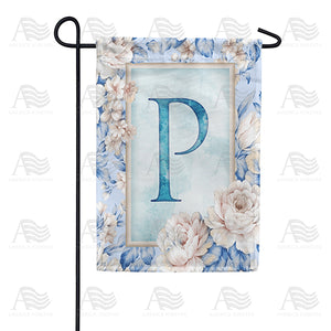 Old Fashion Flowers Monogram Double Sided Garden Flag