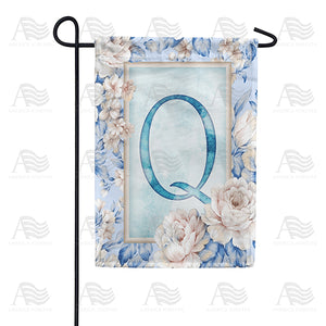 Old Fashion Flowers Monogram Double Sided Garden Flag