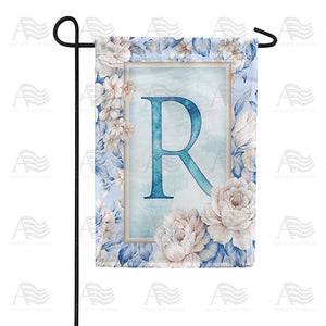 Old Fashion Flowers Monogram Double Sided Garden Flag