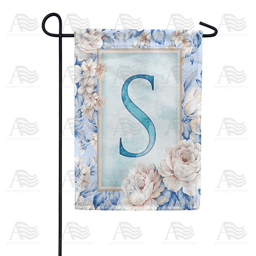 Old Fashion Flowers Monogram Double Sided Garden Flag