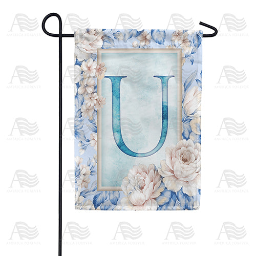 Old Fashion Flowers Monogram Double Sided Garden Flag