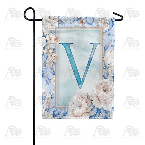 Old Fashion Flowers Monogram Double Sided Garden Flag