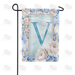 Old Fashion Flowers Monogram Double Sided Garden Flag