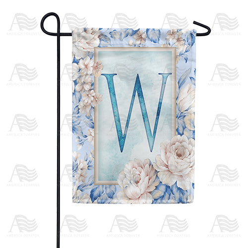 Old Fashion Flowers Monogram Double Sided Garden Flag
