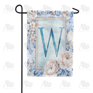 Old Fashion Flowers Monogram Double Sided Garden Flag
