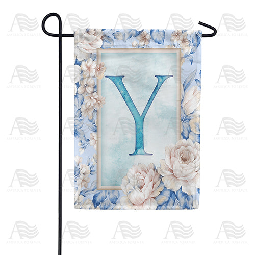 Old Fashion Flowers Monogram Double Sided Garden Flag
