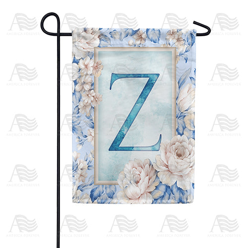 Old Fashion Flowers Monogram Double Sided Garden Flag