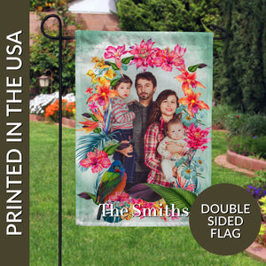 Personalized Island Flowers Garden Flag