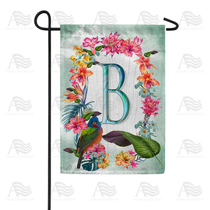 Island Flowers Monogram Double Sided Garden Flag