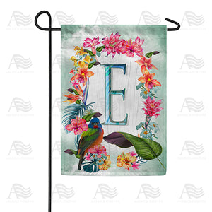 Island Flowers Monogram Double Sided Garden Flag