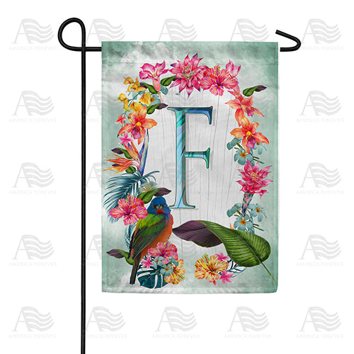 Island Flowers Monogram Double Sided Garden Flag
