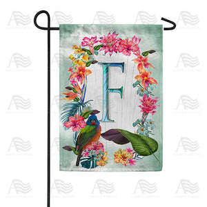 Island Flowers Monogram Double Sided Garden Flag