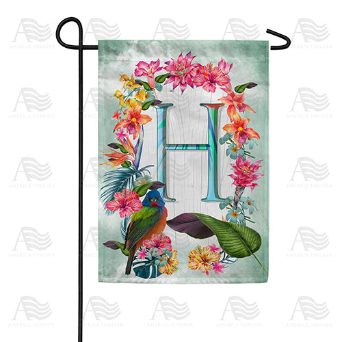 Island Flowers Monogram Double Sided Garden Flag