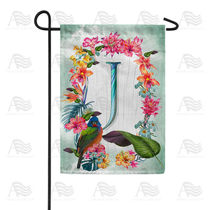 Island Flowers Monogram Double Sided Garden Flag
