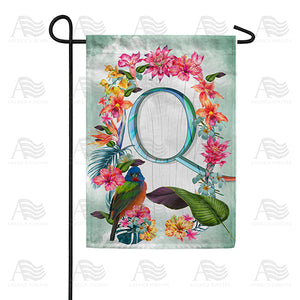 Island Flowers Monogram Double Sided Garden Flag