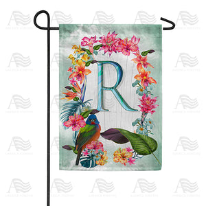 Island Flowers Monogram Double Sided Garden Flag