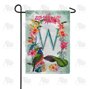 Island Flowers Monogram Double Sided Garden Flag