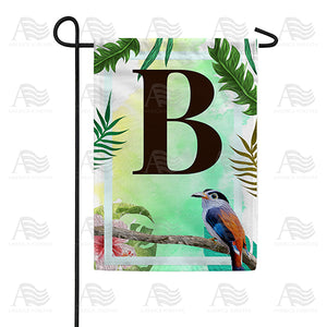 Tropical Bird Monogram Double Sided Garden Flag