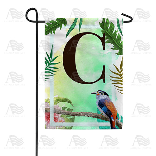 Tropical Bird Monogram Double Sided Garden Flag