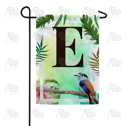 Tropical Bird Monogram Double Sided Garden Flag