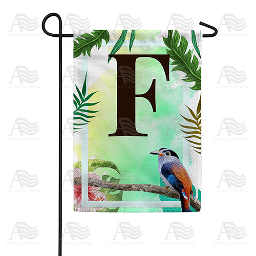 Tropical Bird Monogram Double Sided Garden Flag